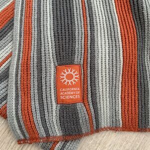 CA California Academy Of Sciences Striped Scarf Gray Orange